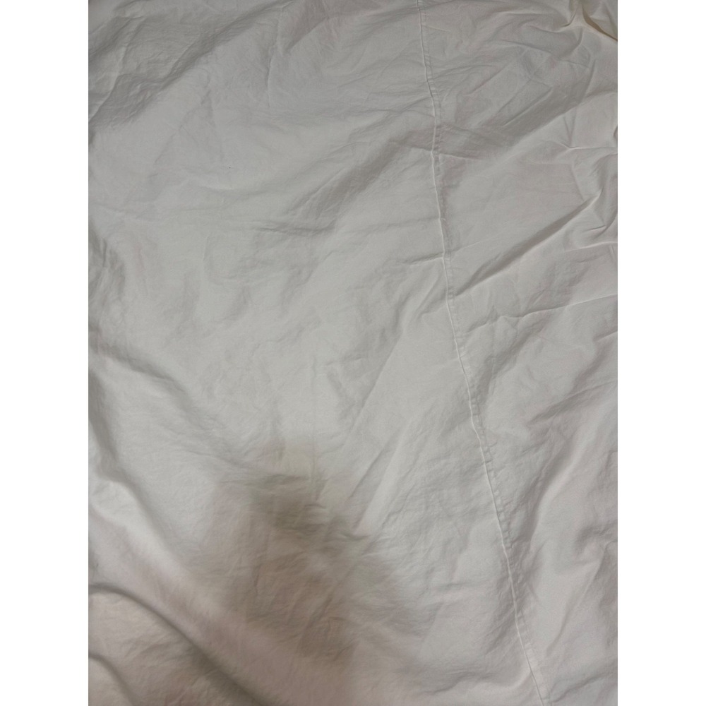 Pottery Barn Essential King Cal King Duvet Cover White Cotton w/ 2 Pleats 1 Flat - Picture 5 of 15